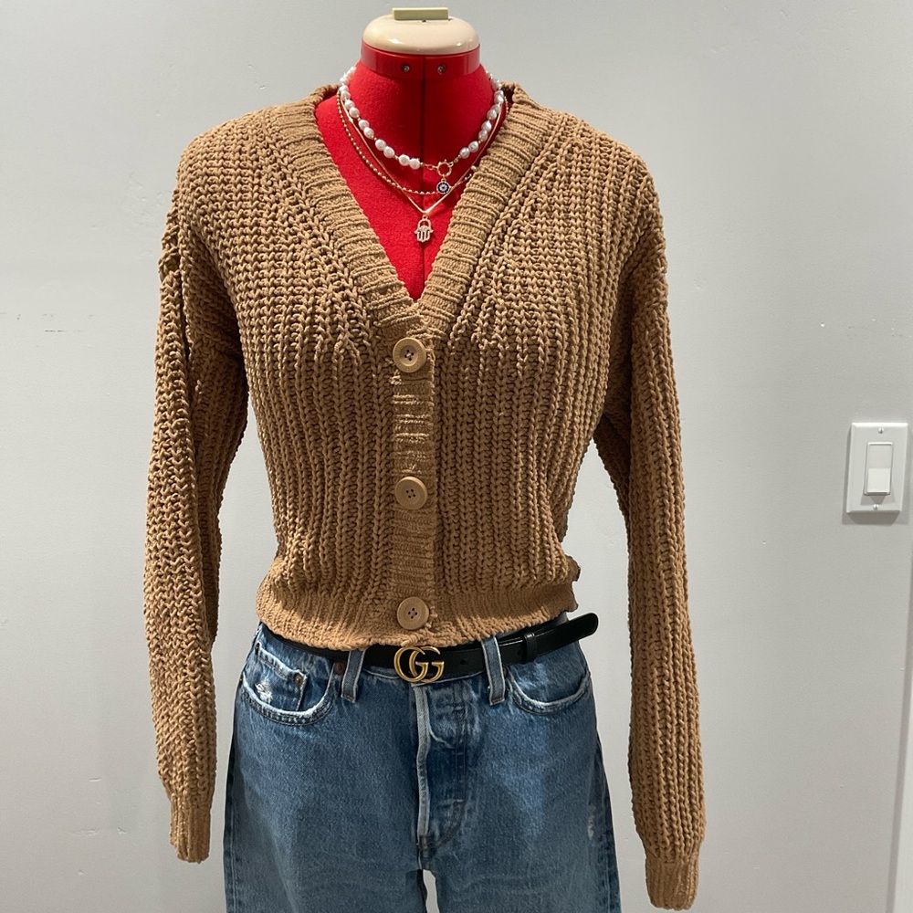 Light brown cropped cardigan